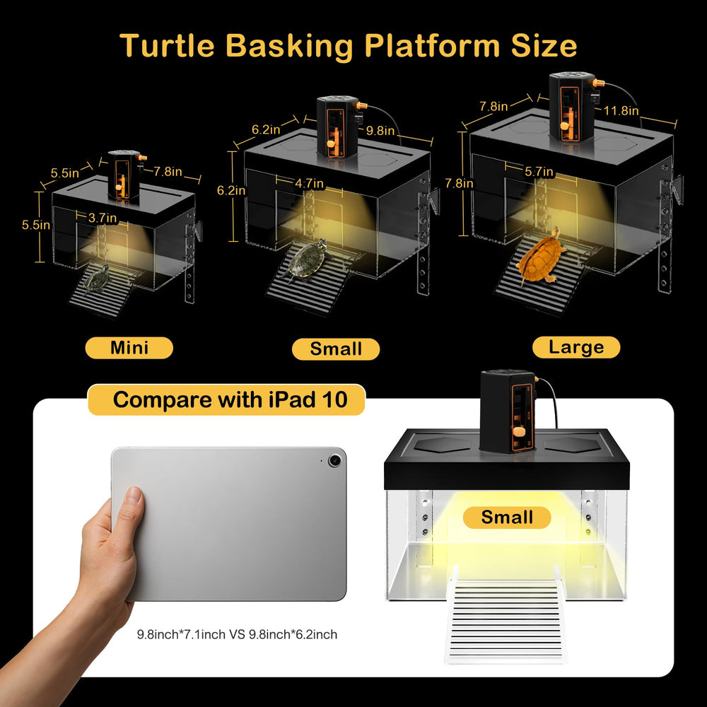 Clioran Turtle Basking Platform close-up-tempered PC highlights durable, shatter-resistant construction.