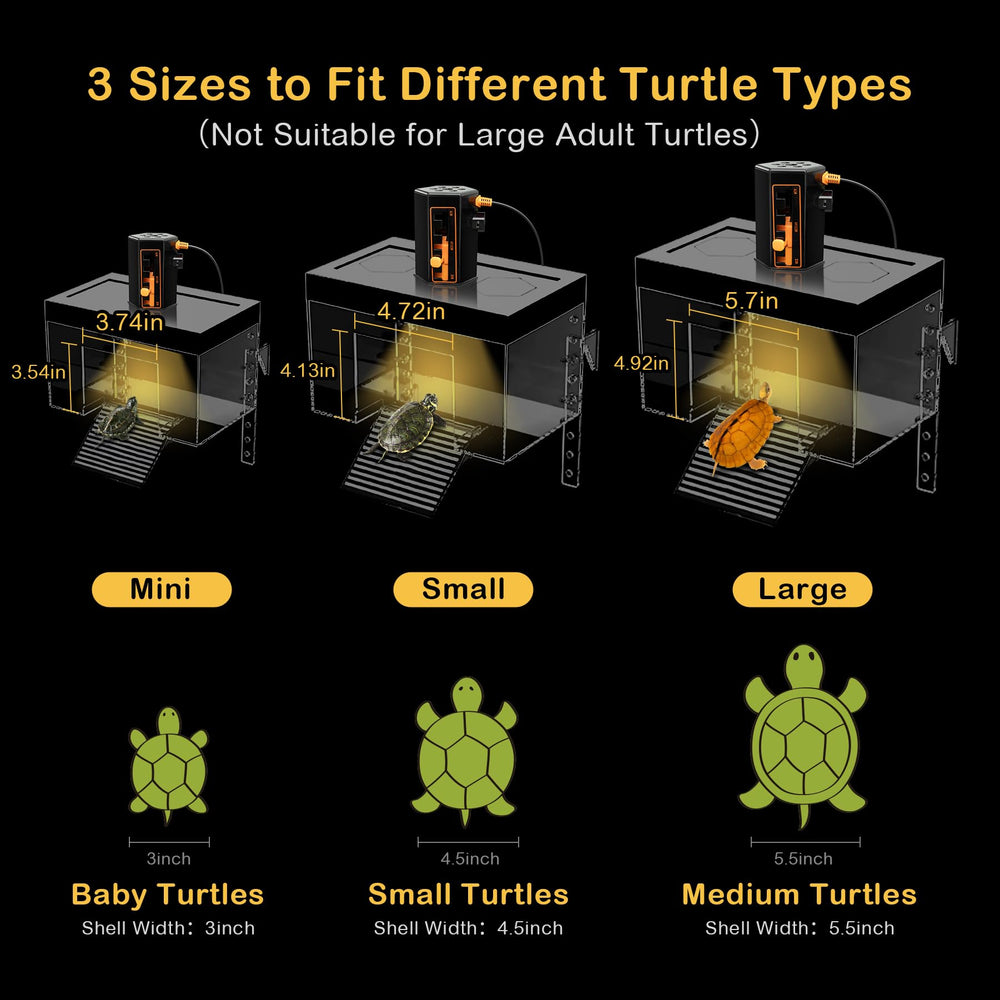 Clioran Turtle Basking Platform hero-lamp-hexagonal showcases built-in lighting for sunbathing.