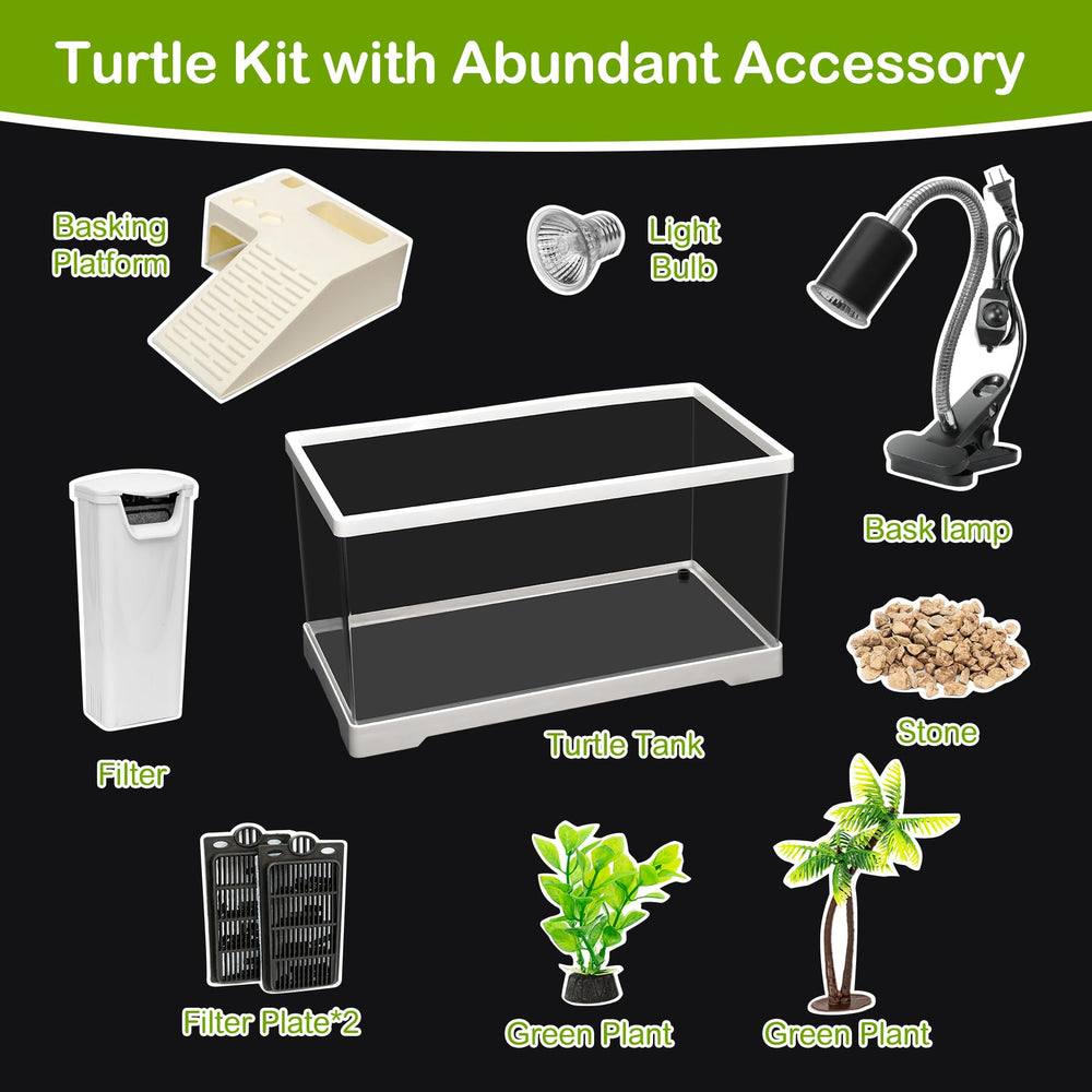 Clioran Turtle Tank Kit pebbles create natural substrate and visual appeal.