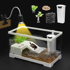 Clioran Turtle Tank Kit silent filter demonstrates quiet operation for calm room use.