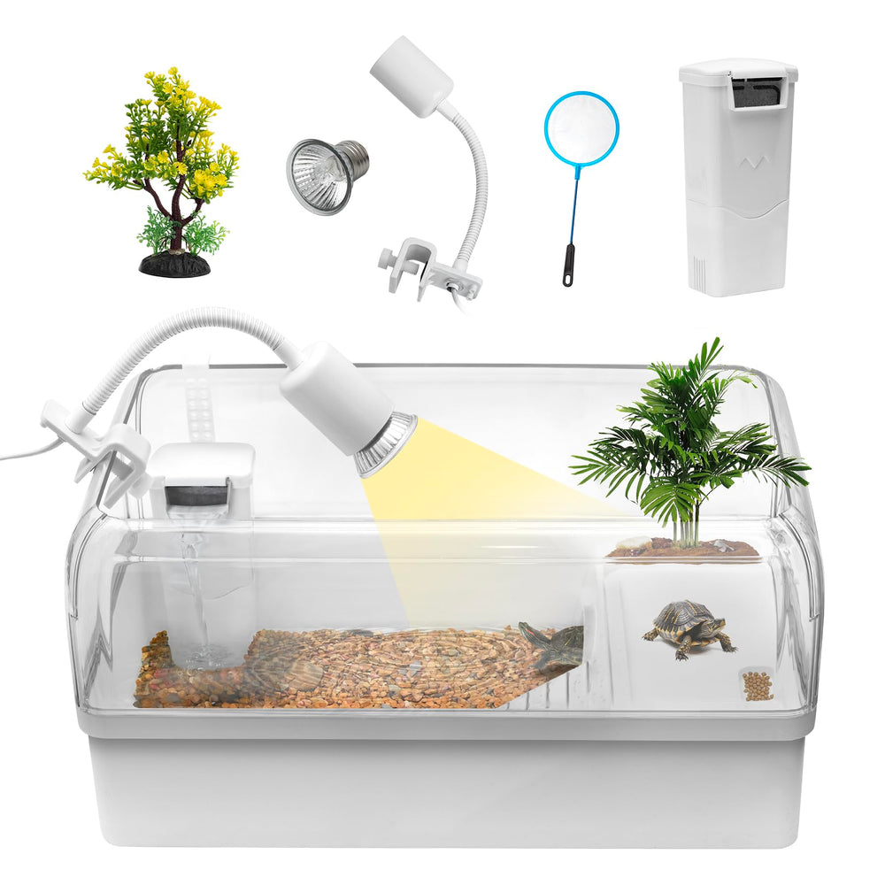 Clioran turtle-tank-silent-filter offers clear viewing with quiet filtration for easy upkeep.