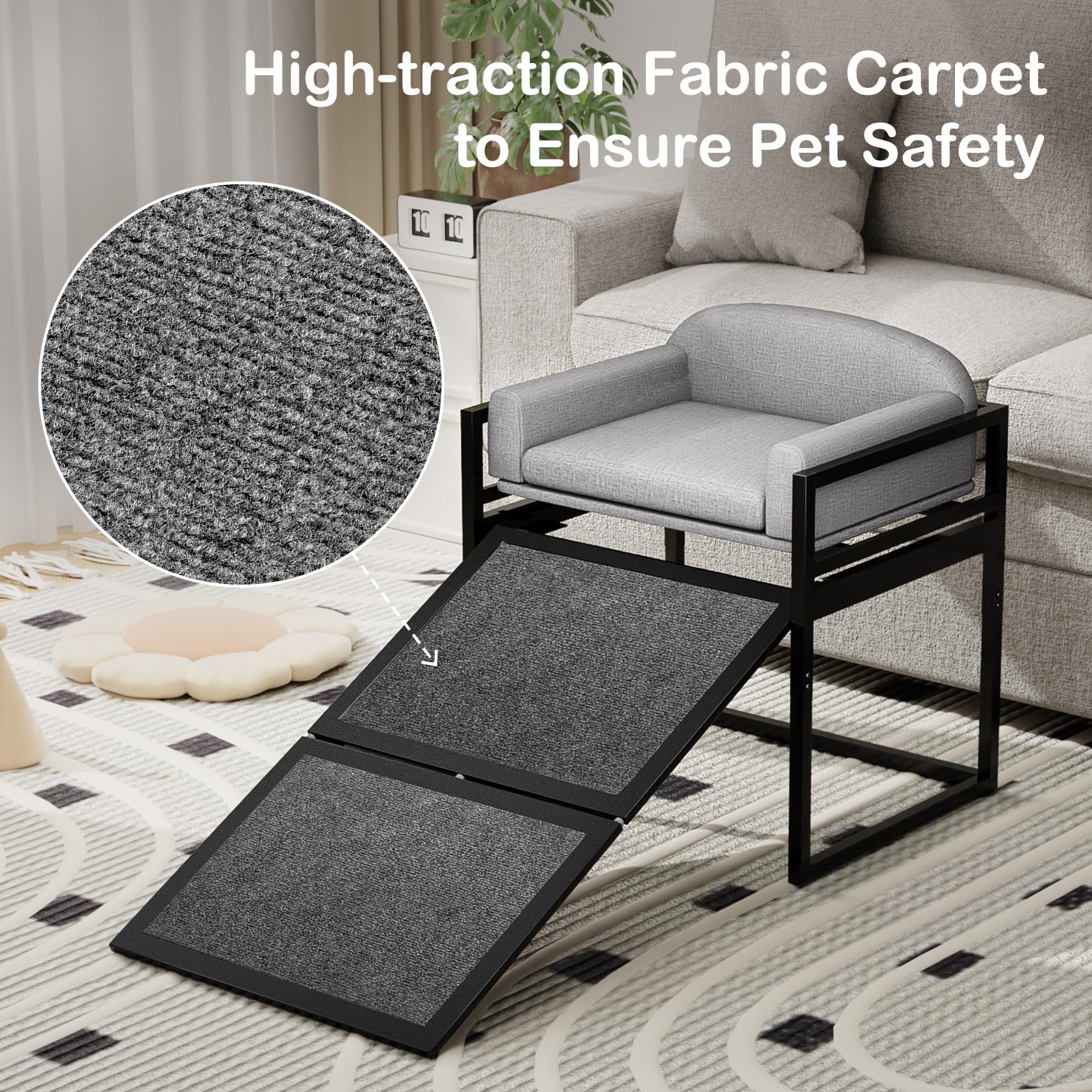 Clioran washable cushion cover gray keeps pet steps tidy.