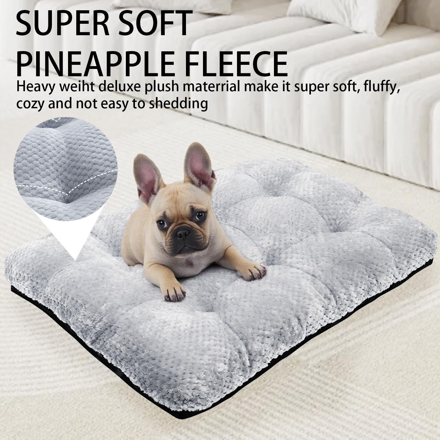 CLKHOWL dog bed in crate provides secure fit for crates and travel.