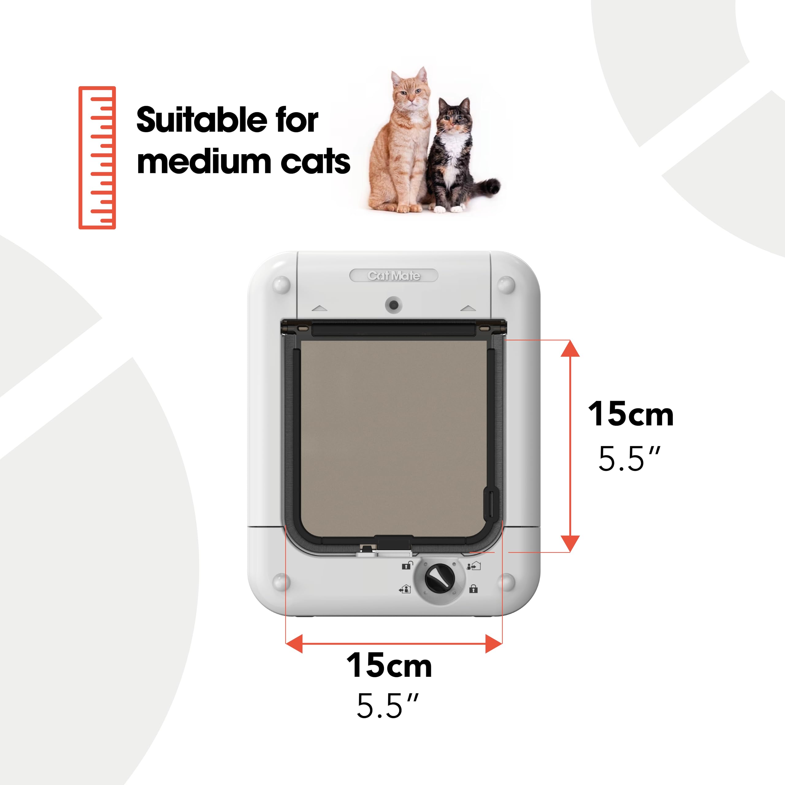 Closer Pets Cat Mate flap closed door demonstrates secure entry control for homes with multiple pets.