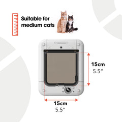 Closer Pets Cat Mate flap closed door demonstrates secure entry control for homes with multiple pets.