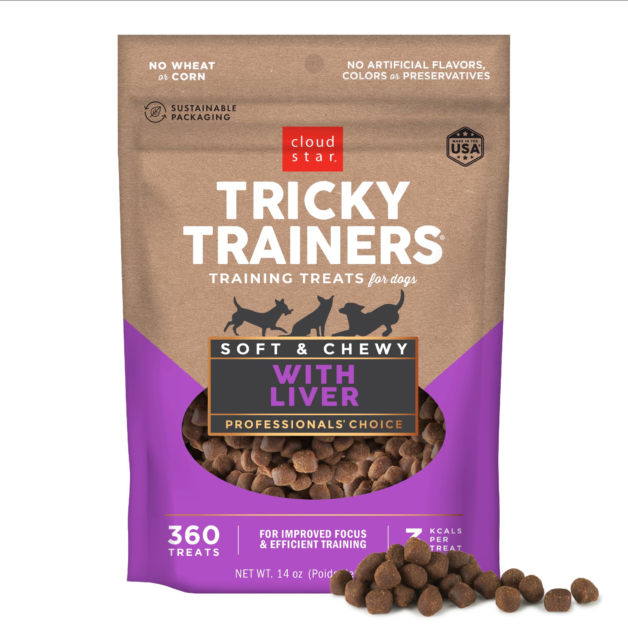 Cloud Star Tricky Trainers liver flavor treats for training rewards