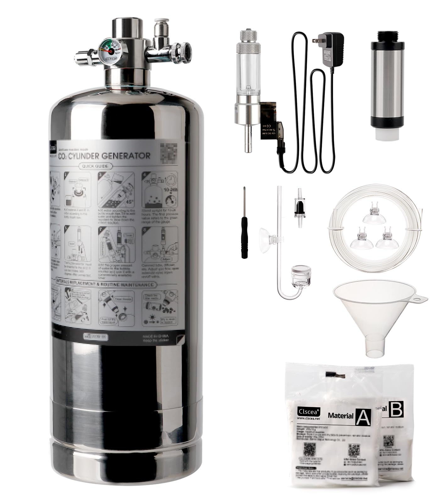 Clscea 4L aquarium CO2 generator kit delivers steady CO2 for vibrant aquarium plants.