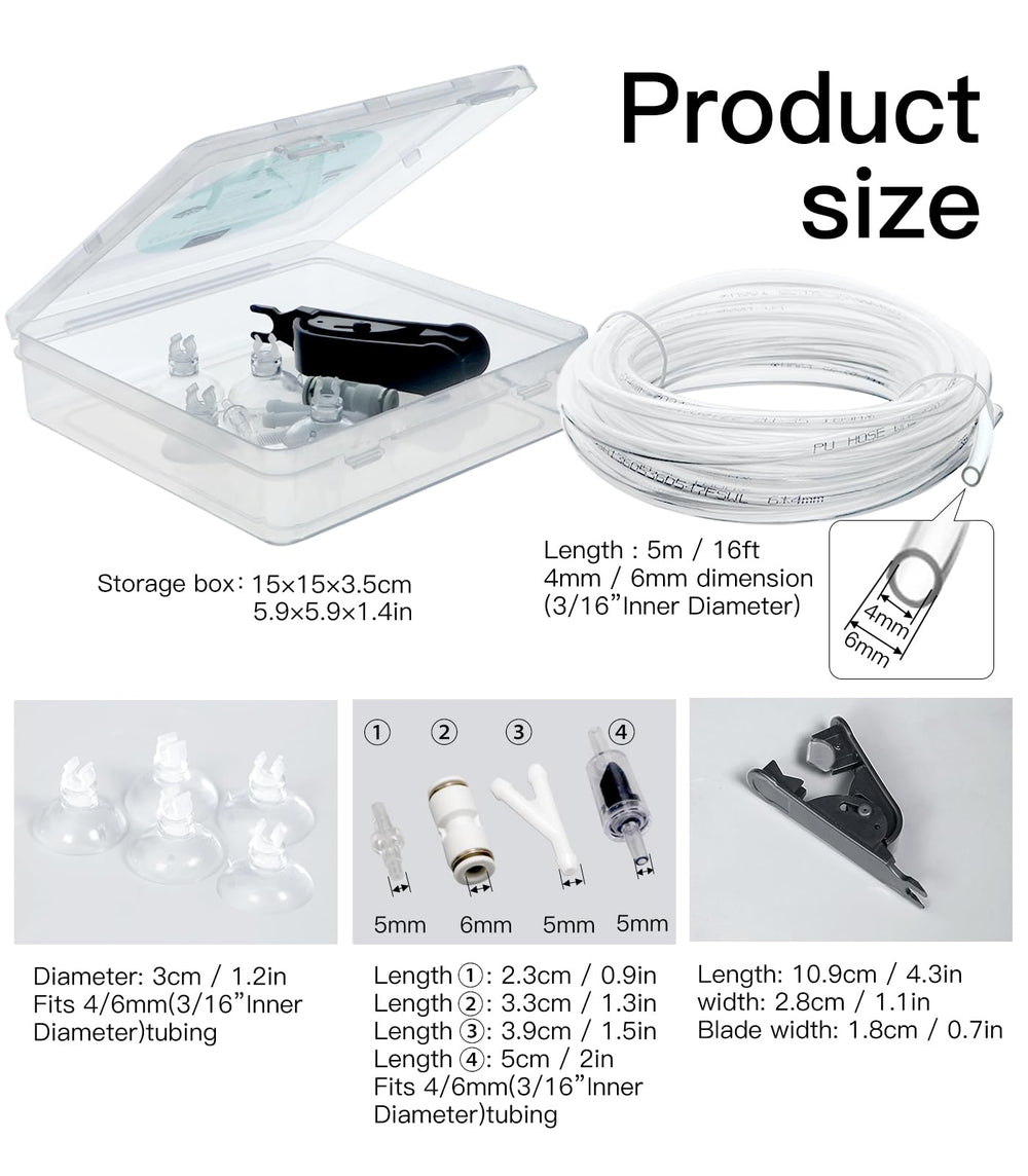 Clscea aquarium CO2 tubing clear PU material stays rigid yet flexible and aging-resistant.
