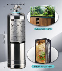 Clscea CO2 diffuser in use distributing CO2 evenly for plant support.