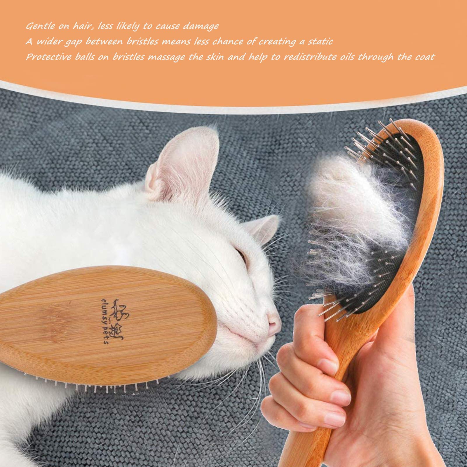 Clumsy Pets brush size 9 inches fits versatile pets.