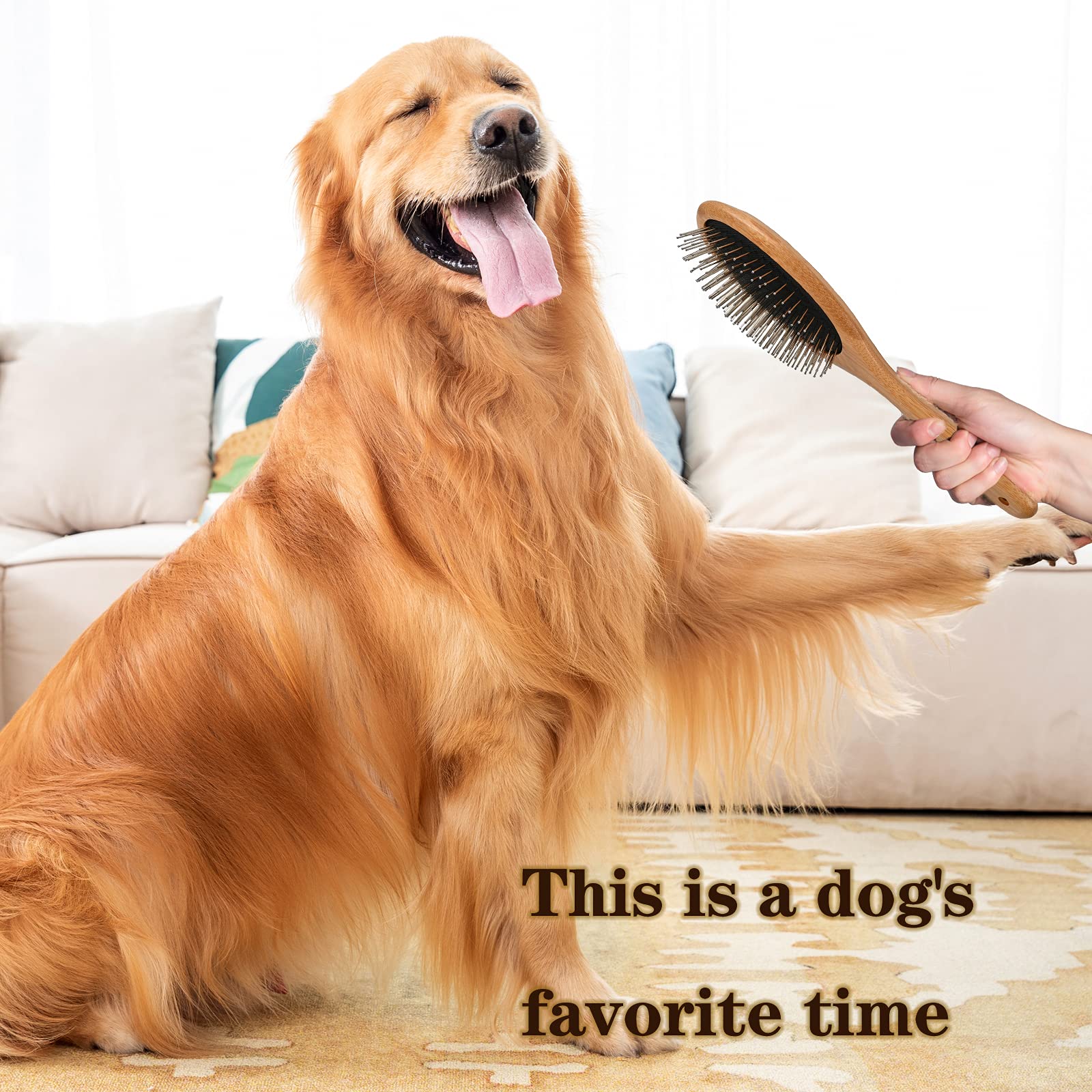 Clumsy Pets bamboo handle eco-friendly grooming tool.