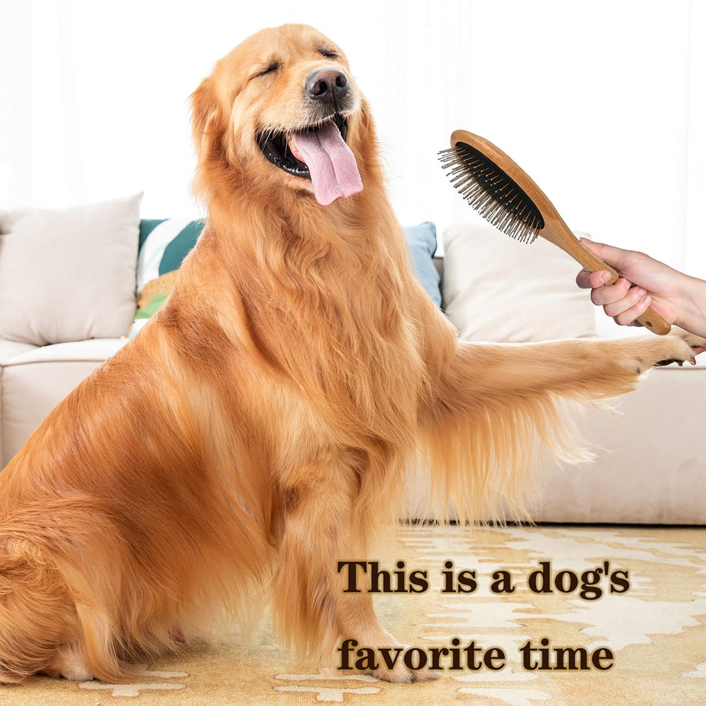 Clumsy Pets bamboo handle eco-friendly grooming tool.