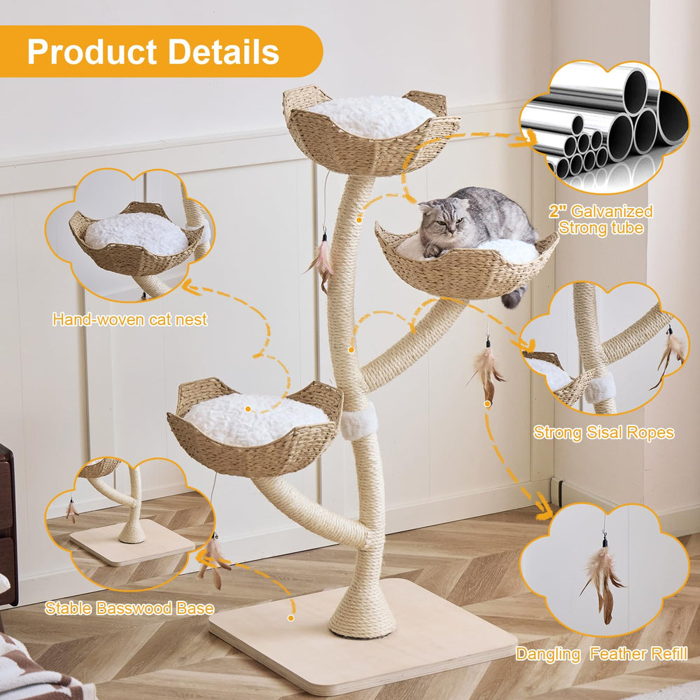 CLVTREBETO sisal rope climbing supports healthy scratching and exercise.