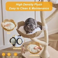 CLVTREBETO three cushioned baskets provide comfy perches for multiple cats.