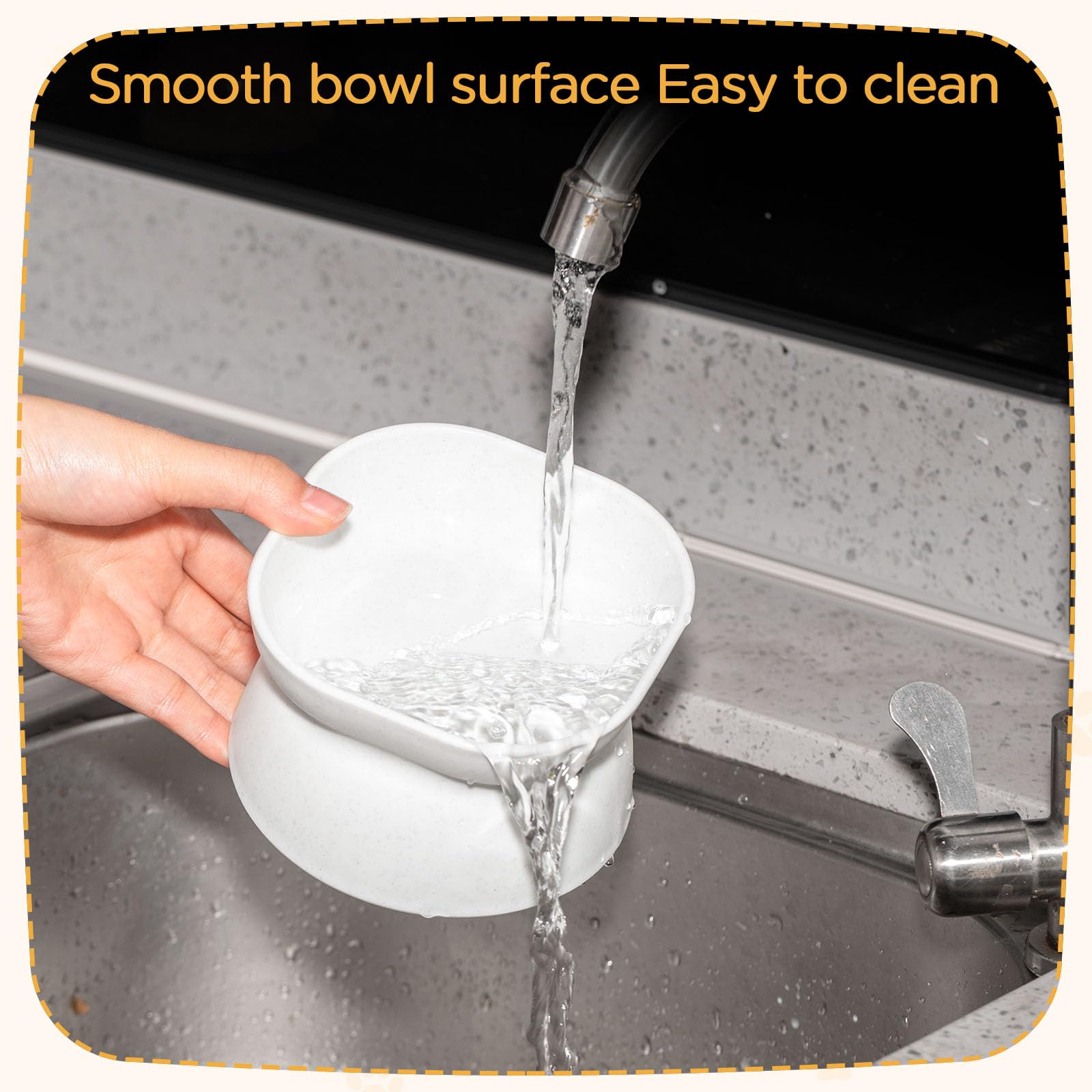 Clysee cat bowls sturdy base reduces tipping during meals