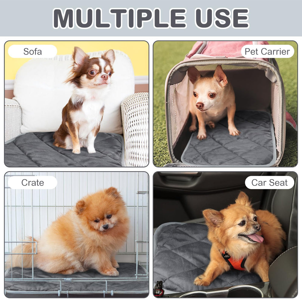 Clysee crate pad non-slip bottom keeps mat in place during pet movement.