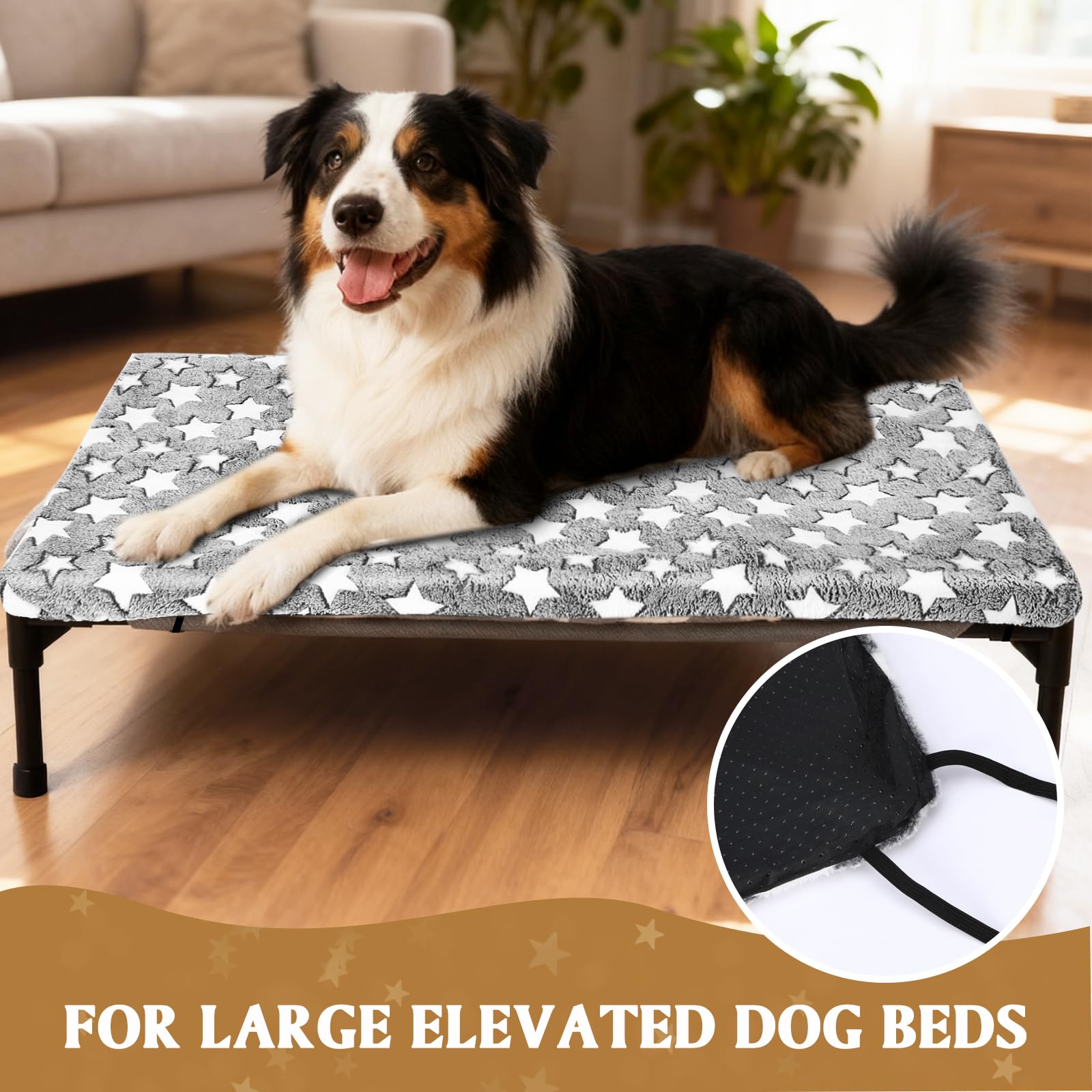 Clysee non-slip star-pattern bottom keeps bed in place on floors
