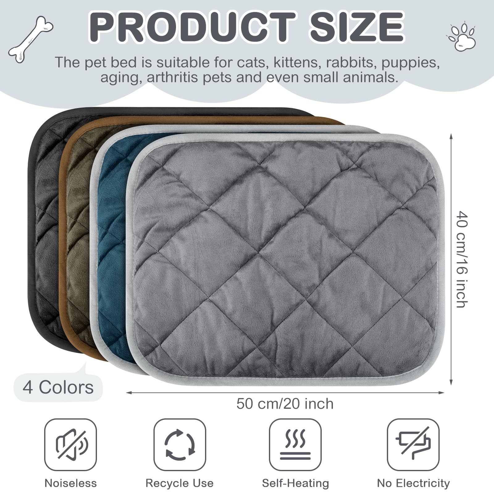 Clysee self-heating cat mat blue in use, pets lounge securely.