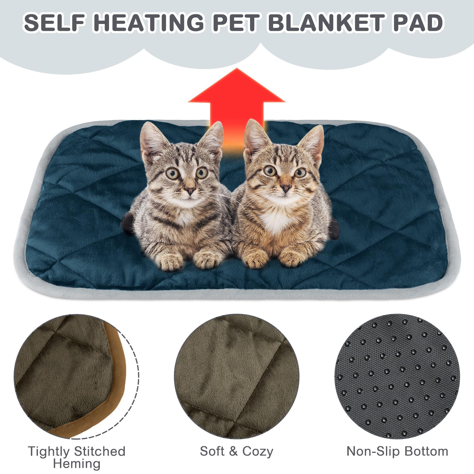 Clysee self-heating cat mat coffee color ready for cozy naps.