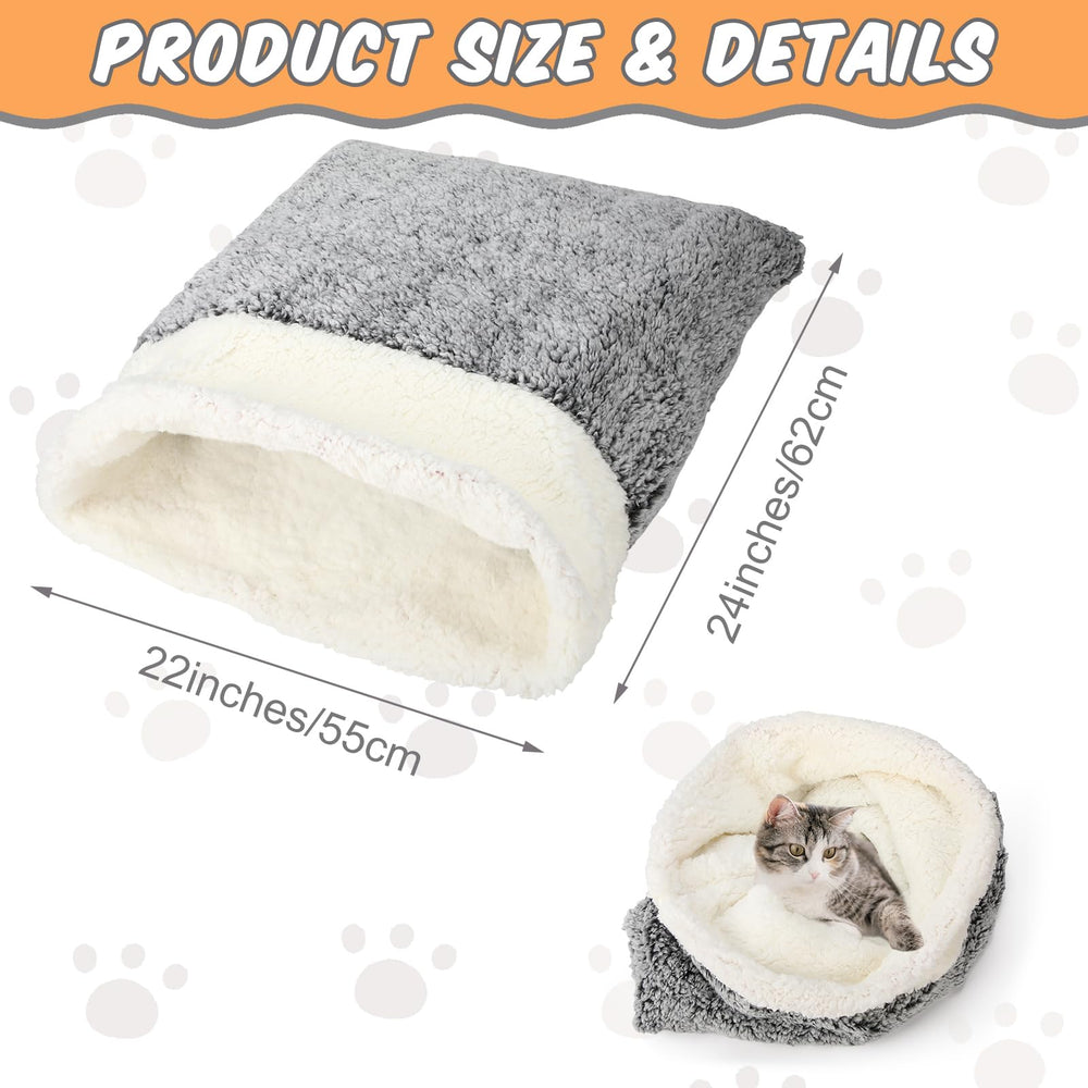 Clysee cat sleeping bag fabric close-up shows plush, cozy material