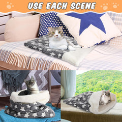 Clysee self-heating cat sleeping bag interior snuggle view emphasizes secure cozy retreat