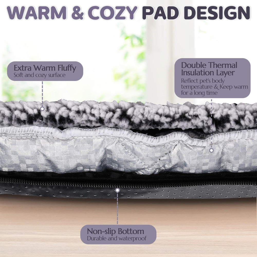 Clysee Self Warming Cat Bed Non-Slip Bottom keeps mat in place on floors.