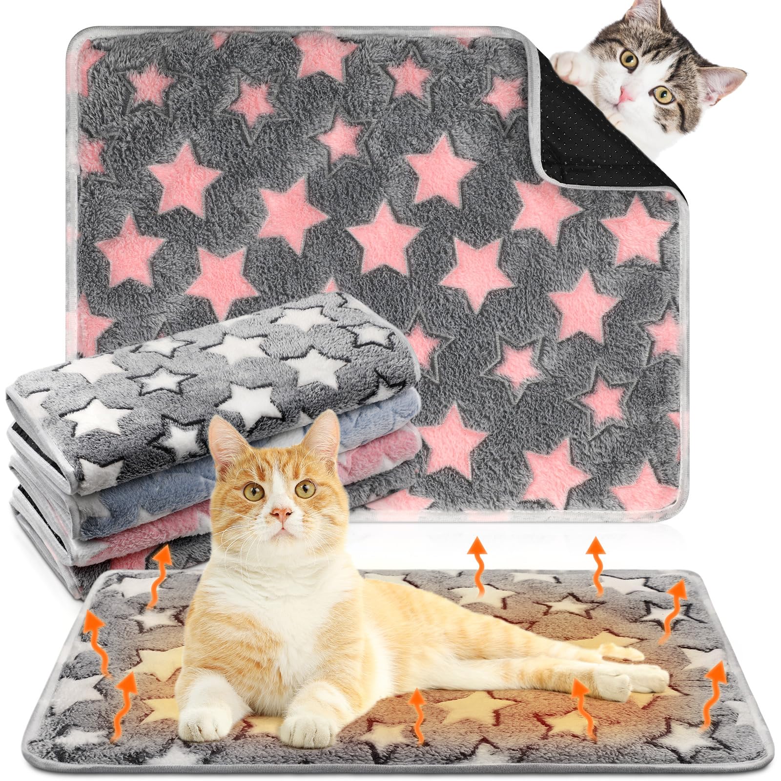 Clysee self-warming cat pad star pattern provides cozy warmth for indoor cats