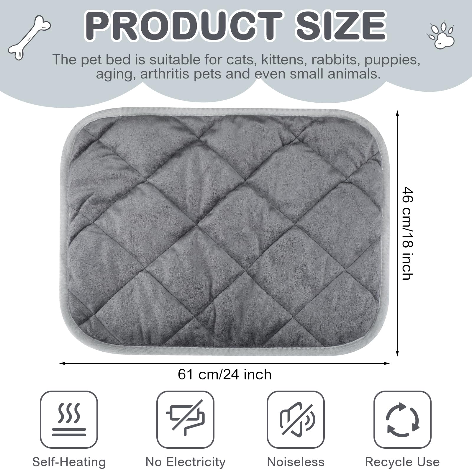 Clysee self-warming dog mat demonstrates a 4-pack setup for multiple pets.
