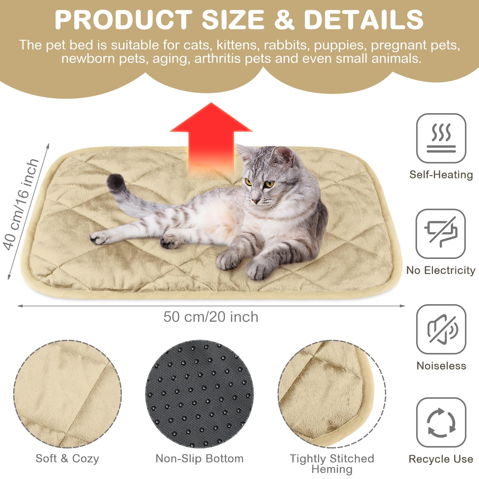 Clysee self-warming pet pad fabric closeup highlighting soft microfleece comfort