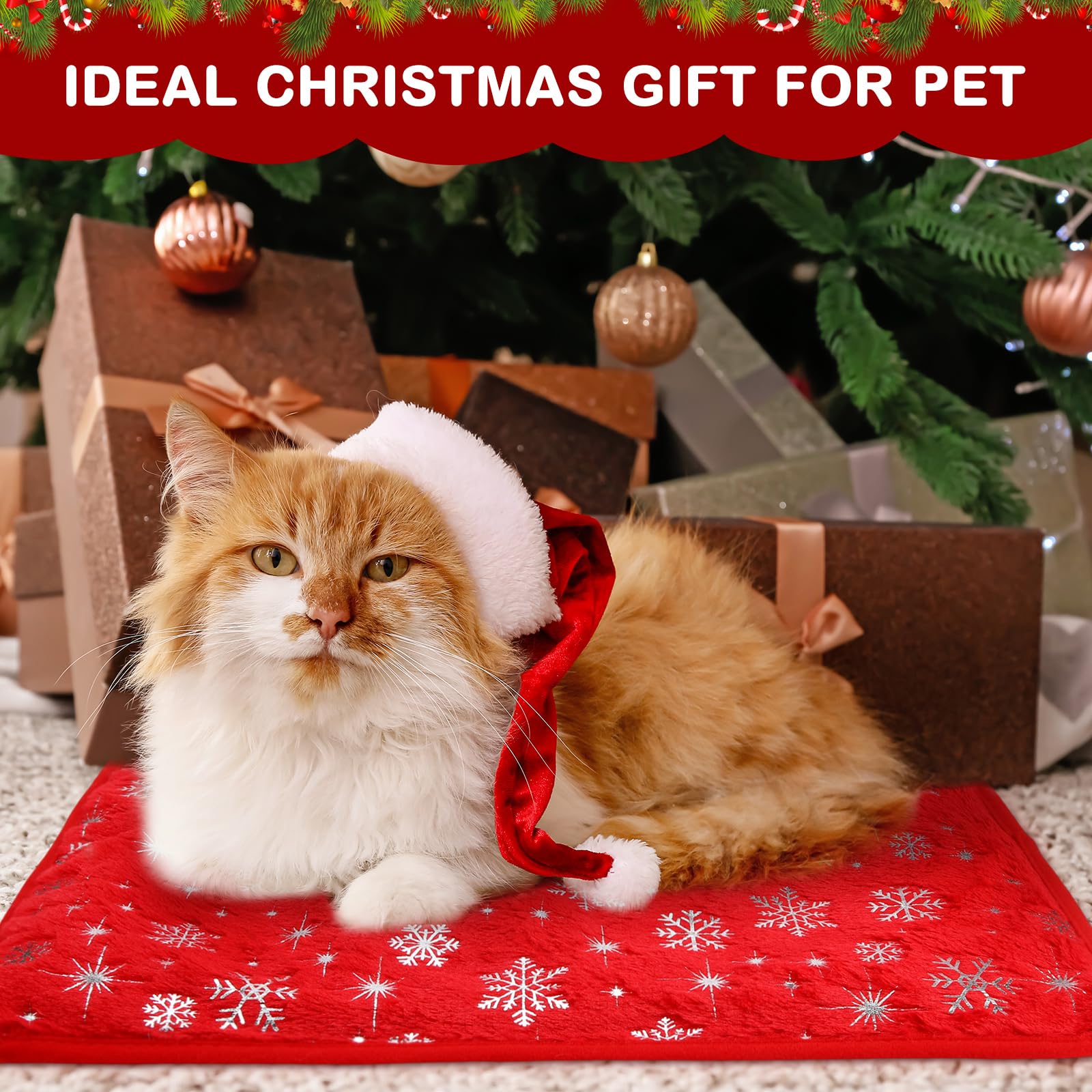 Clysee Snowflake self-heating cat bed non-slip bottom stays in place