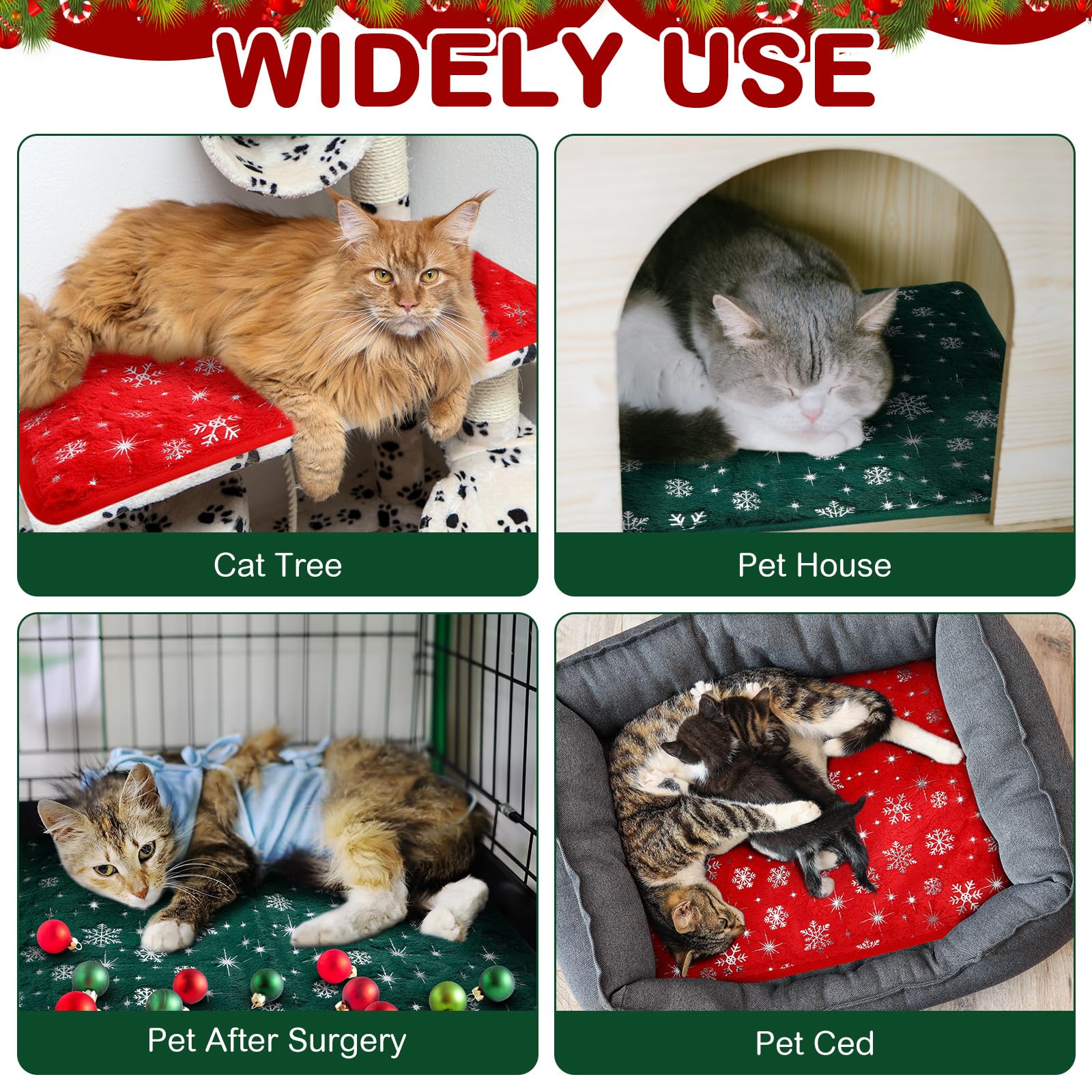 Clysee Snowflake self-heating cat bed on a sofa for lounging