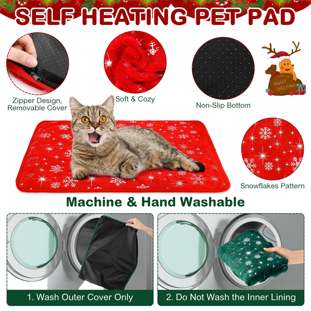 Clysee Snowflake self-heating cat bed washable cover for easy cleaning