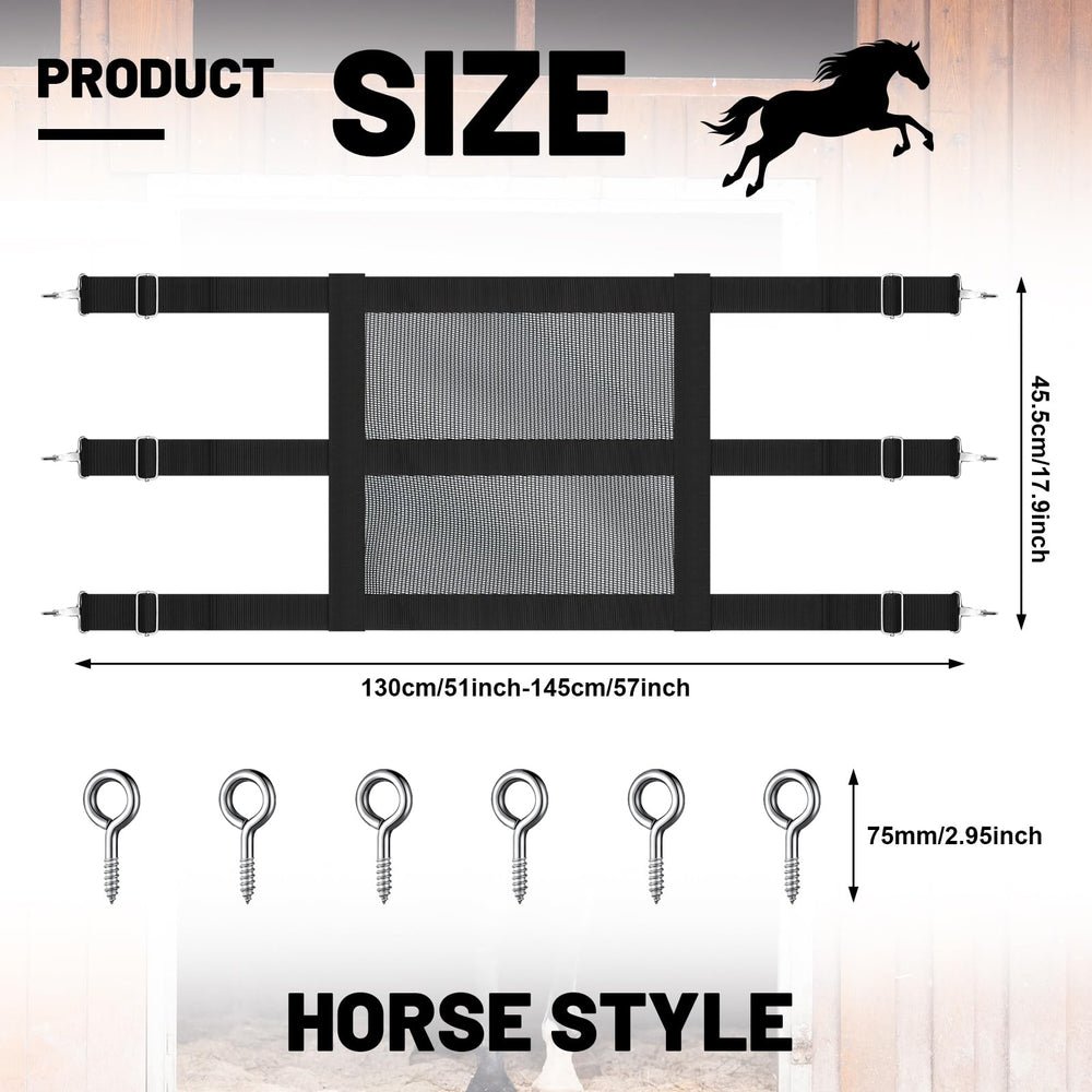 Clysee stall guard with adjustable straps for a custom fit across different stalls.