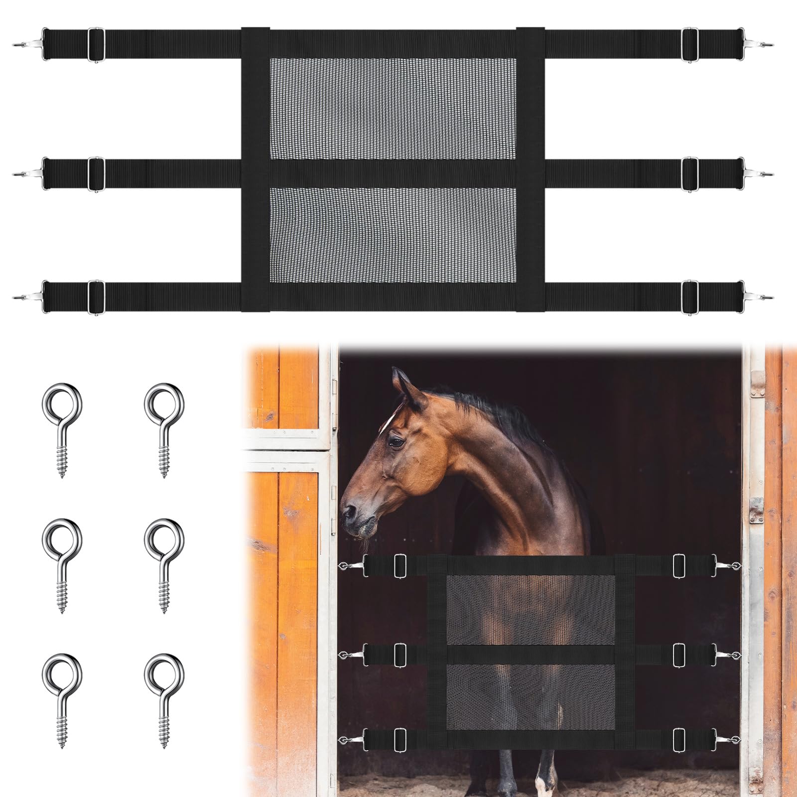 Clysee nylon stall guard with durable nylon webbing for long-lasting stall protection.
