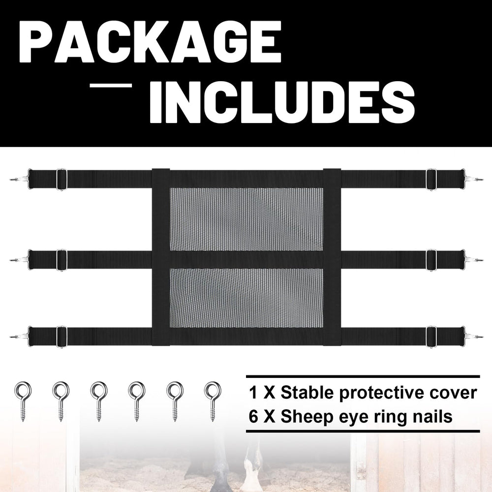 Clysee stall guard with sturdy snap hooks for quick, secure attachment.