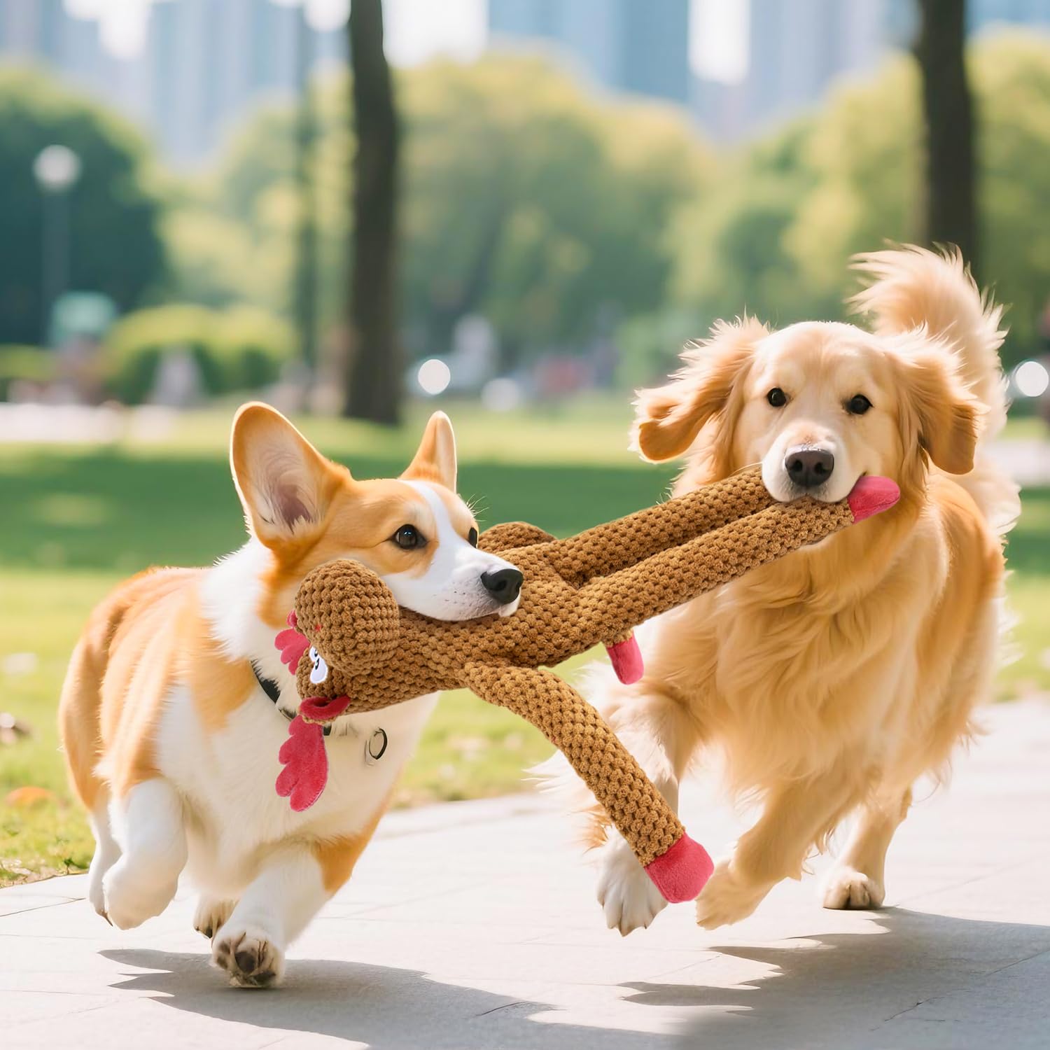CneeeeeB Crinkle-Squeak Tail helps keep dogs curious and entertained.