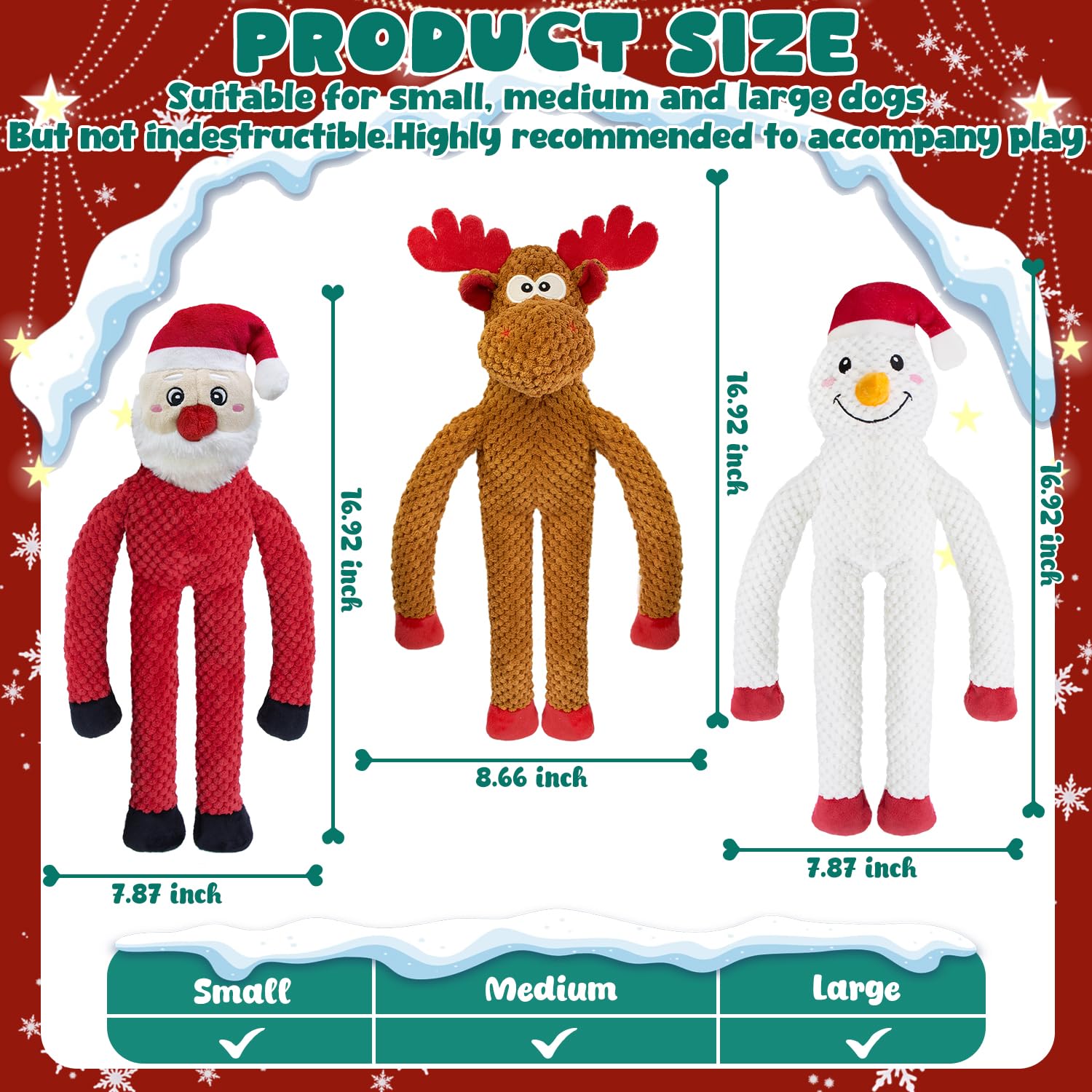 CneeeeeB Santa Toy with crinkle tail invites mental stimulation during fetch.