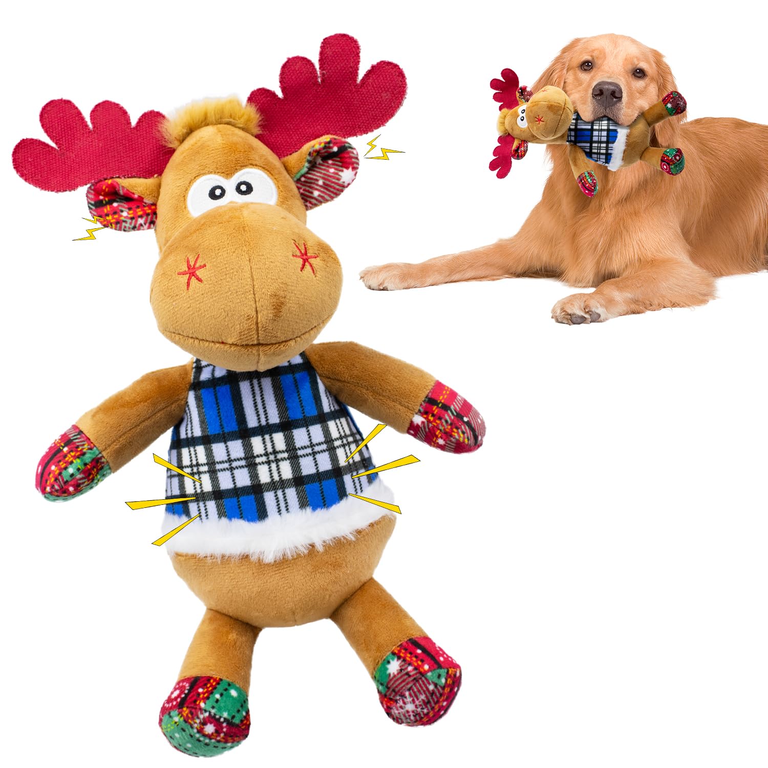 CneeeeeB dog toy squeaky head boosts playtime engagement.