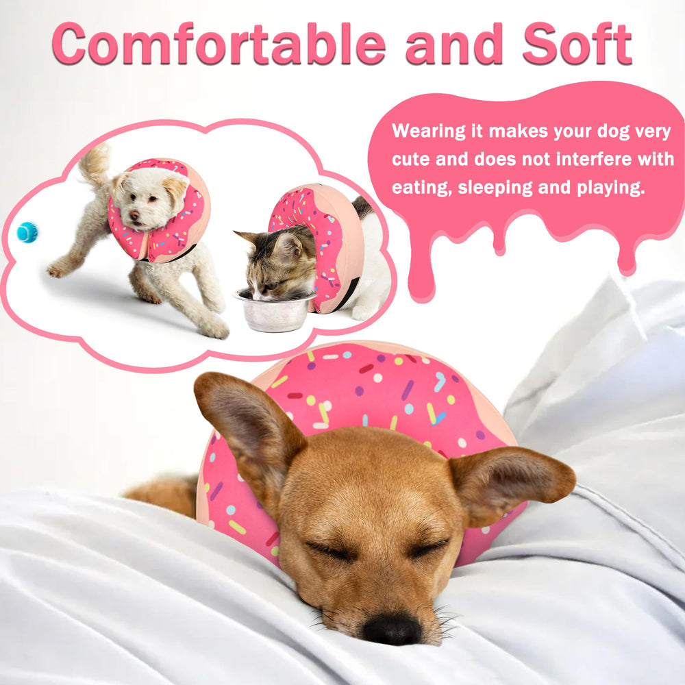 Cneo adjustable straps and secure buckle on pink inflatable collar