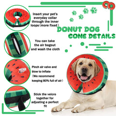 Cute donut design by Cneo offering pet comfort with clear vision during recovery