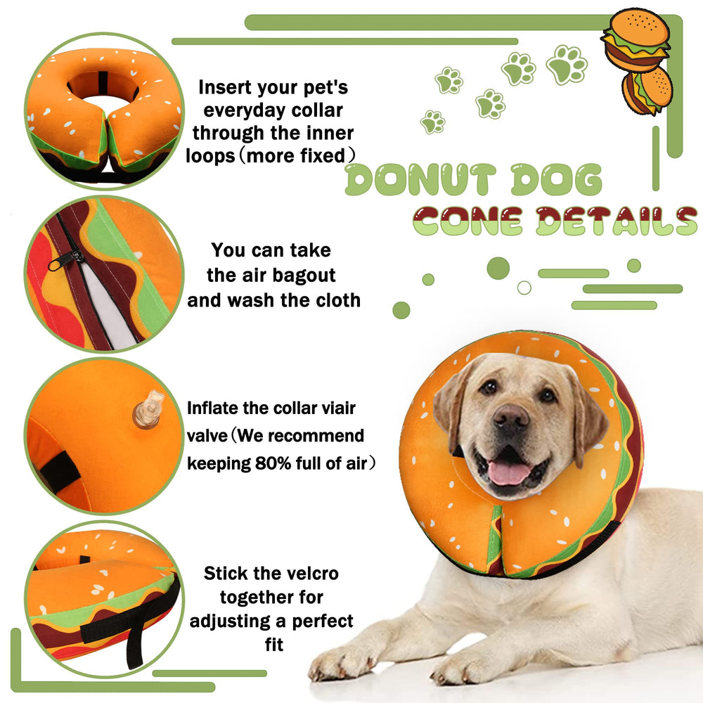 Cneo inflatable donut collar adjustable buckle shot shows easy fit for any neck.