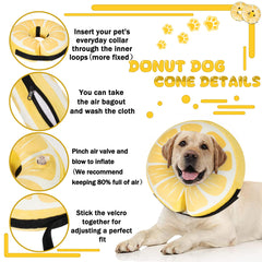 Cneo donut collar side zipper reveals easy cleaning and maintenance after wear.