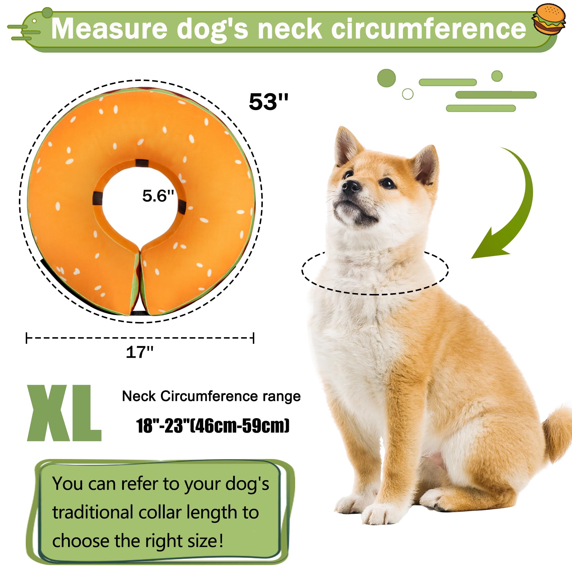 Cneo inflatable donut collar removable outer washable cover close-up.