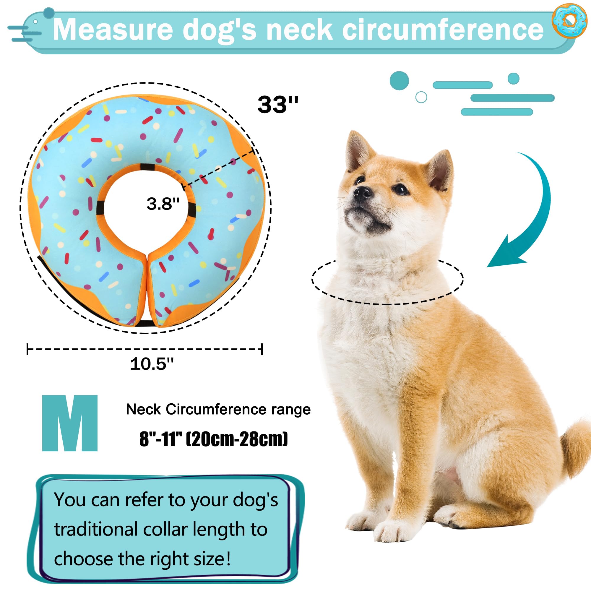 Cneo Recovery Donut Collar adorable donut design helps pets accept wearing sooner.