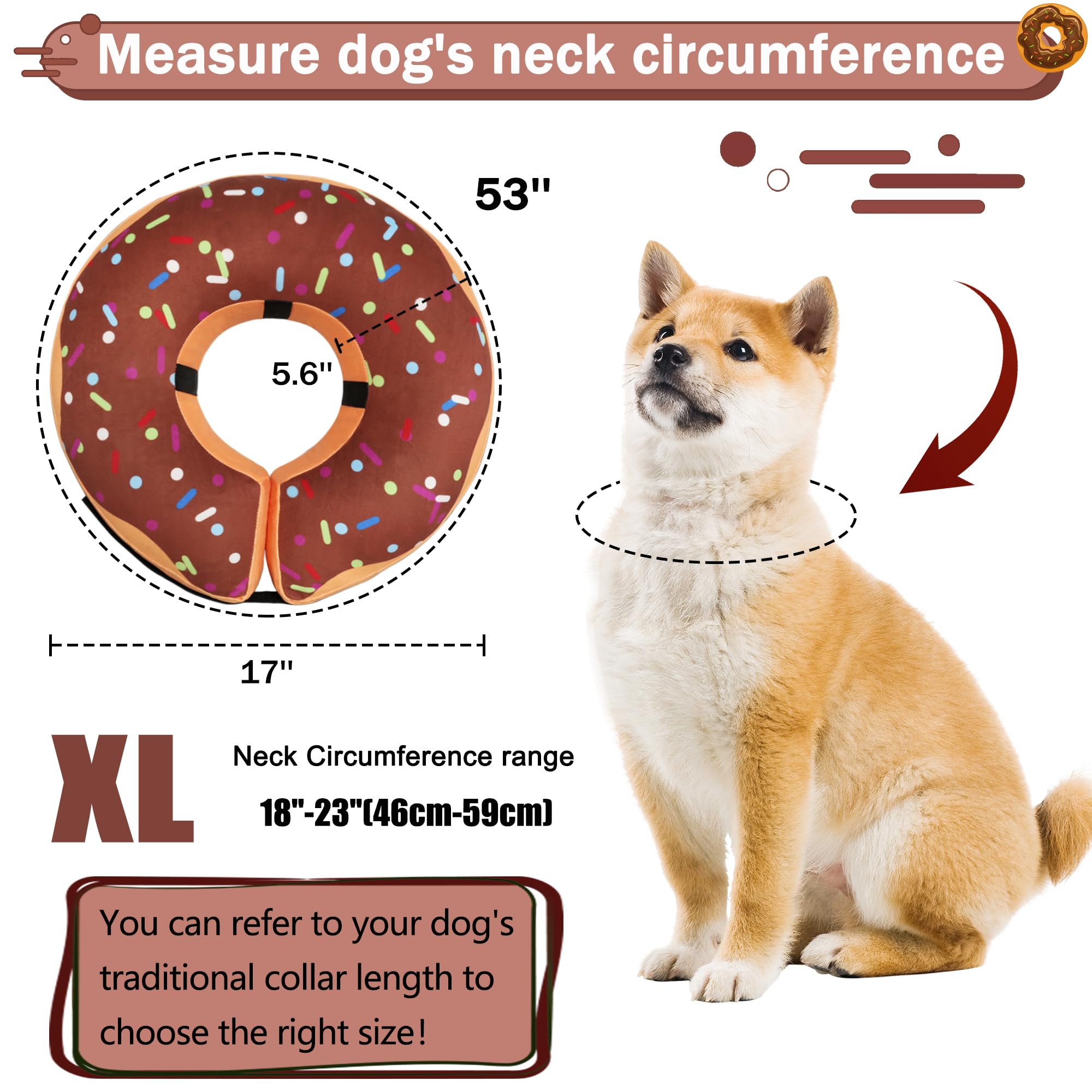 Cneo Recovery Donut Collar donut design adds friendly style for recovery.
