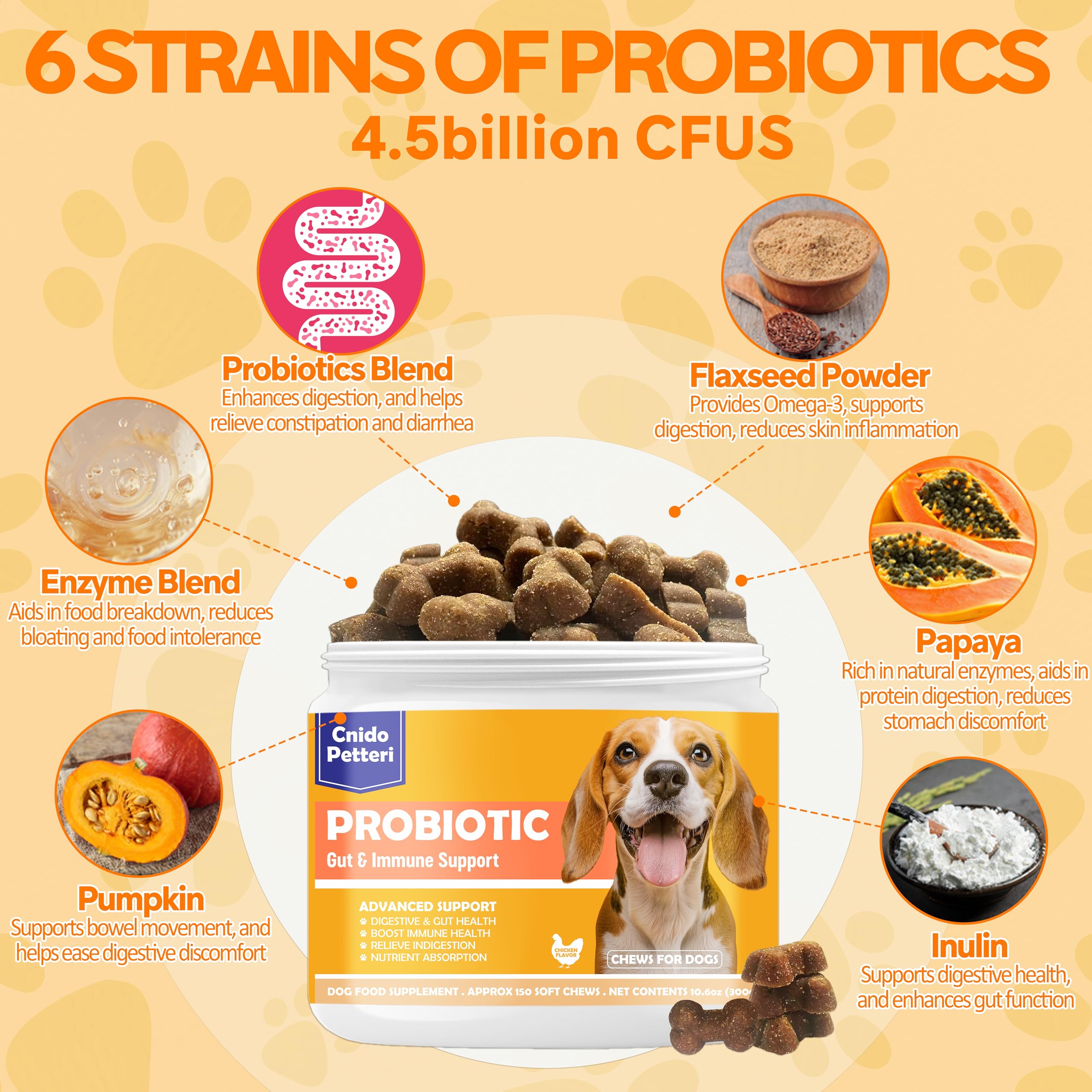 Cnido Petteri digestive enzymes pumpkin-fiber pack demonstrates soothing support for gas and indigestion.