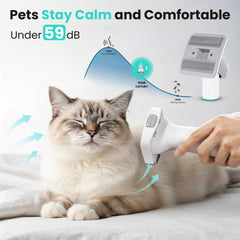 Cntury 14000pa suction with quiet mode minimizes stress for pets