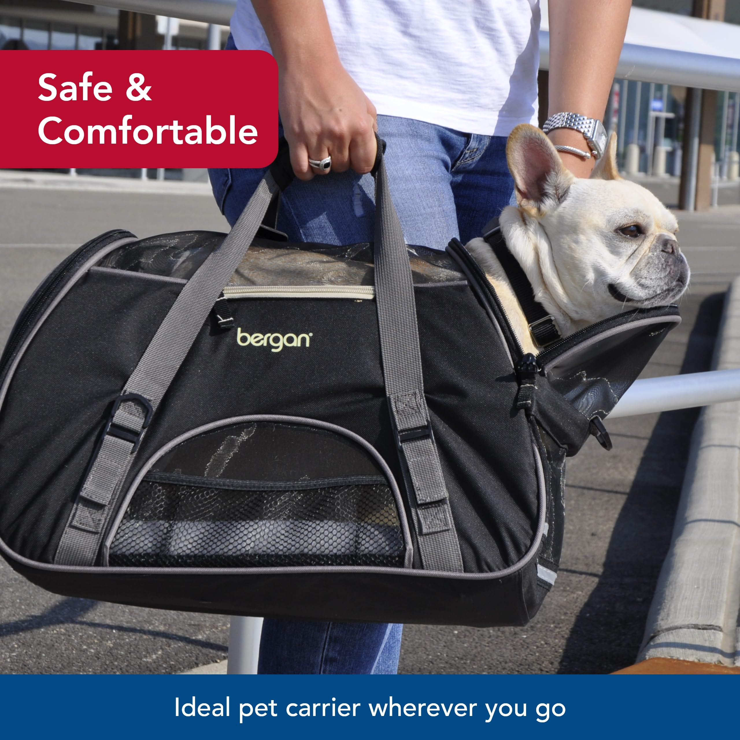 Coastal Bergan Comfort Carrier 19x10x13 inches suitable for airline travel with small pets.