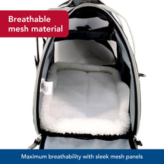 Coastal Bergan Comfort Carrier seat belt loop enhances car travel safety.