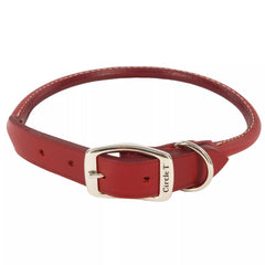 Coastal Circle T Oak Round Collar front view shows soft leather for sensitive skin